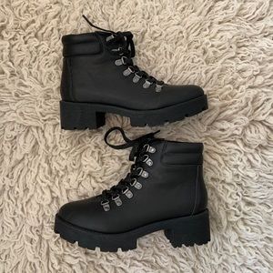 Black Lace Up Combat Boots NWOT
